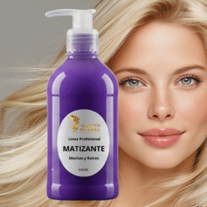 Matizante profesional de color violeta, ideal para eliminar tonos amarillos y cobrizos en mechas y raíces