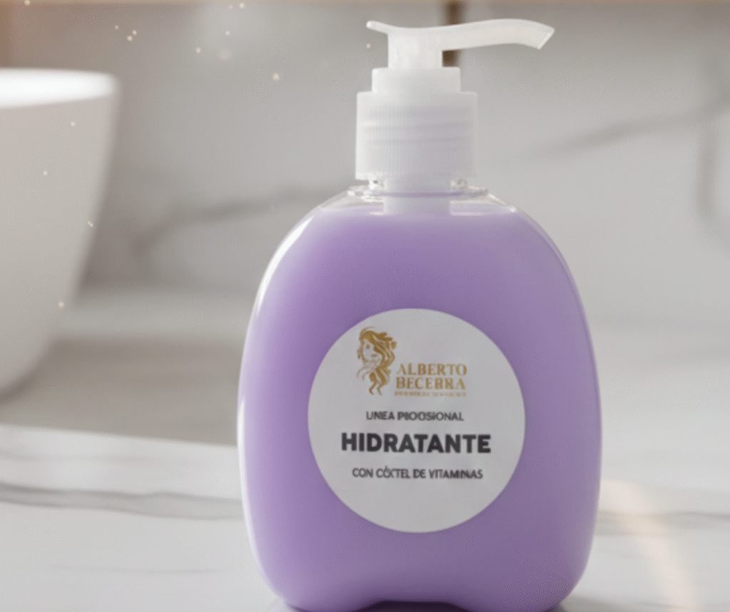 “Crema hidratante Alberto Becerra con cóctel de vitaminas – cuidado capilar profesional”